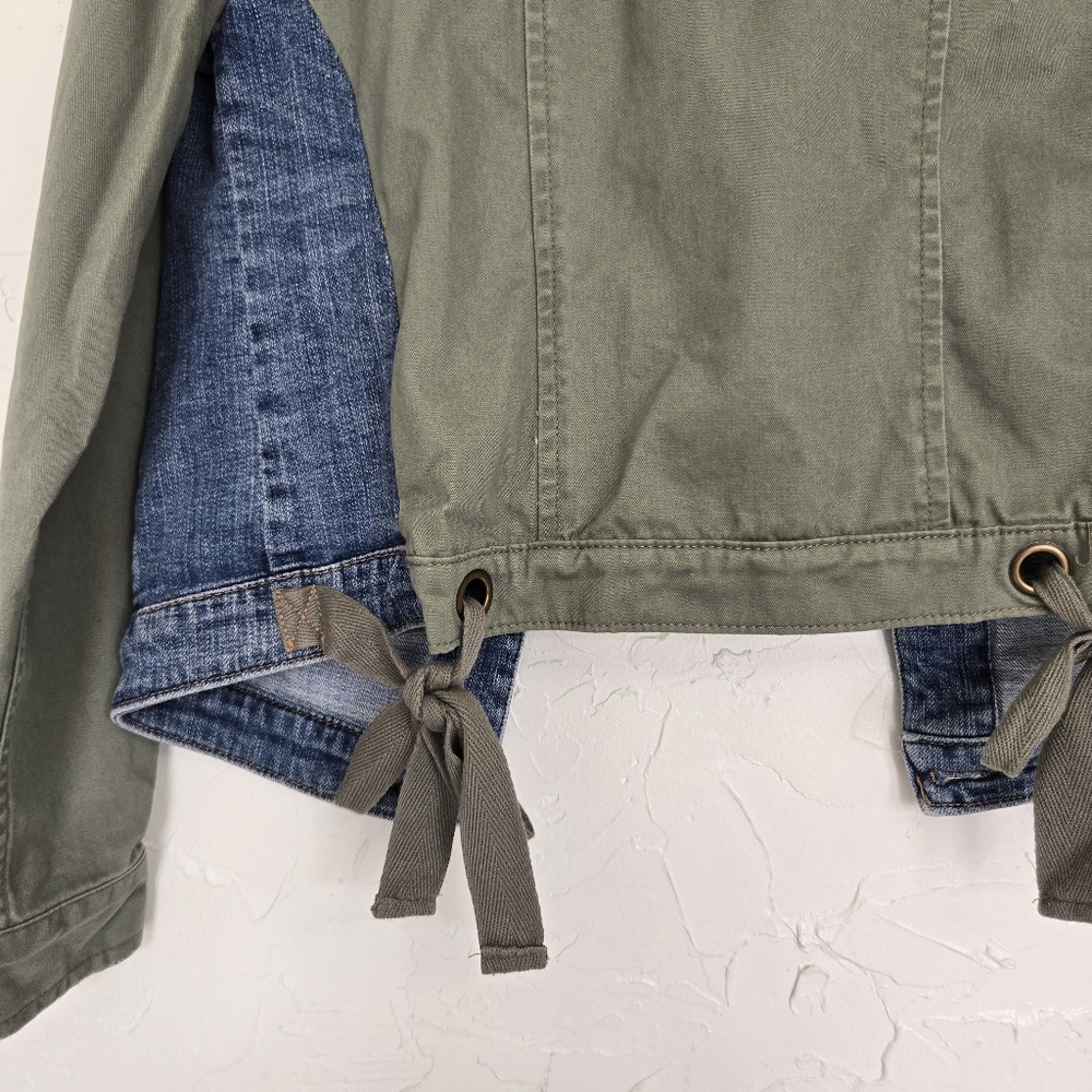 Anthro Pilcro Jean Denim Army Military Green Tied Jacket, S - Picture 7 of 10